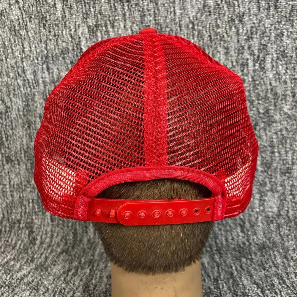 Vintage Coca Cola Trucker Hat Red Rope Mesh Snapback Cap Script Made In USA